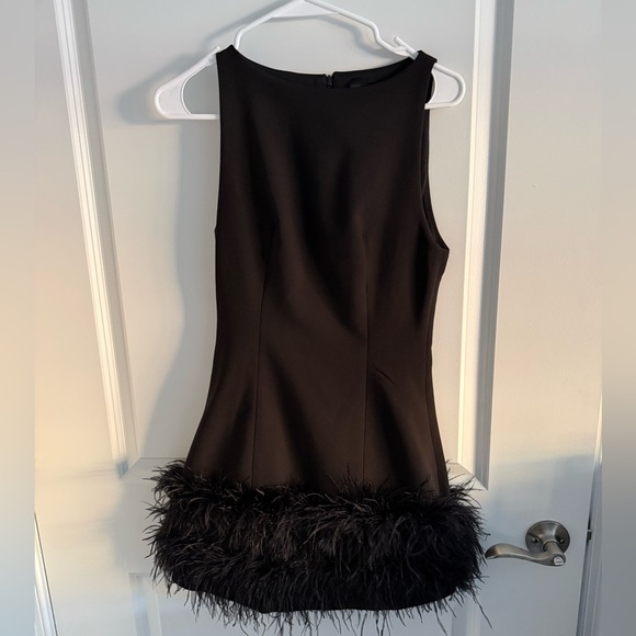 Zara - Stretchy Feather Dress - Black Mini Dress with Feathered Hem - LimitedEd - Picture 3 of 13